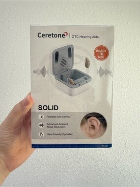 Ceretone Solid Rechargeable OTC Hearing Aids Model CE-D12BT New Sealed BTE